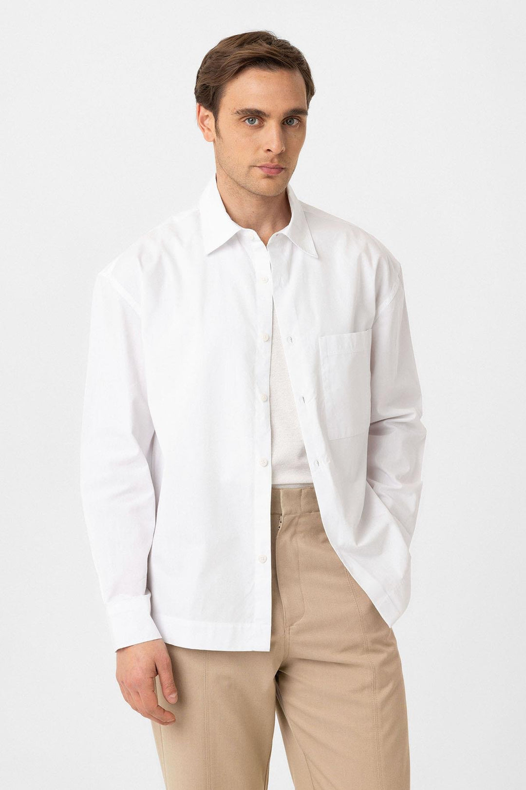 ANT Antioch White Cotton Relaxed Fit Men's Shirt - Gravesend