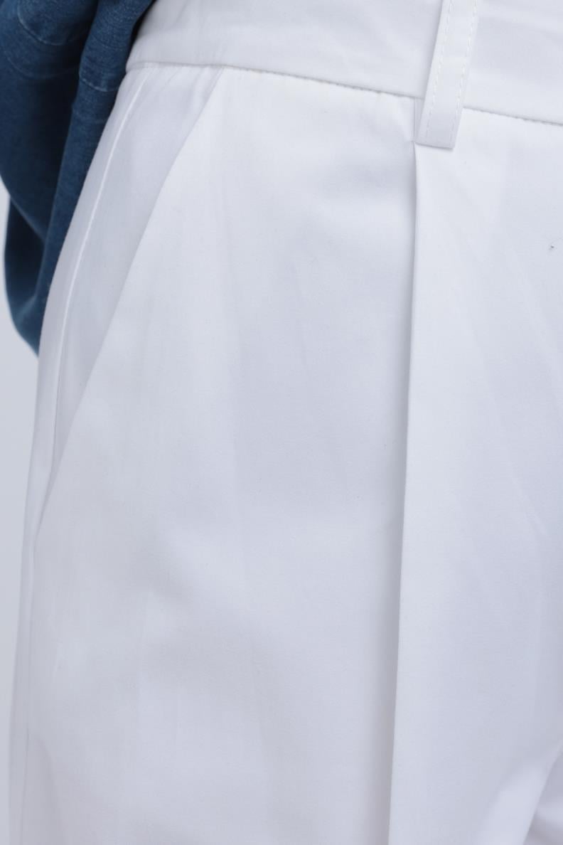 TLD Women Allday White Wide-Leg Pleated Trousers - Tapachula