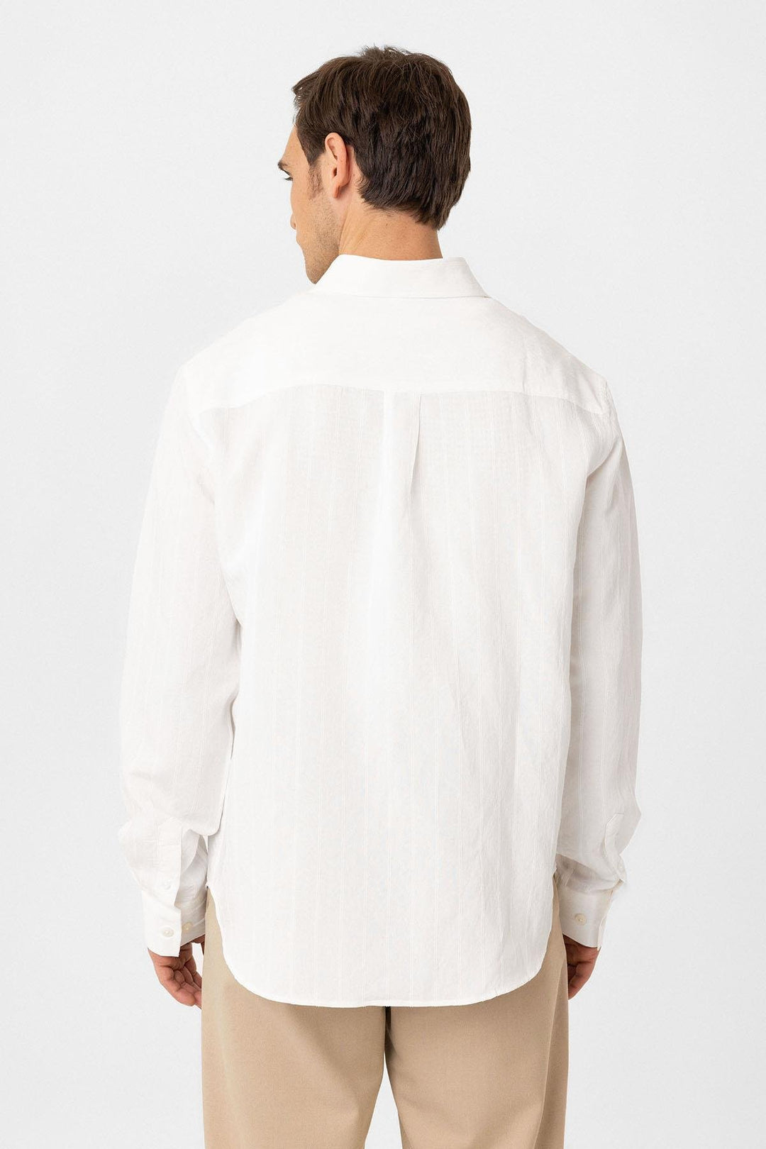 ANT Antioch White Relax Fit Striped Men's Shirt - Lees Summit