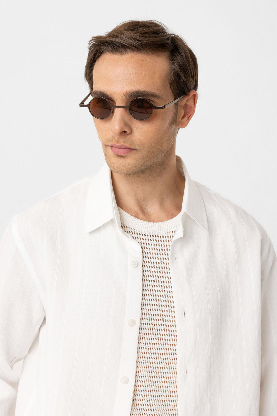 ANT Antioch White Relax Fit Striped Men's Shirt - Lees Summit