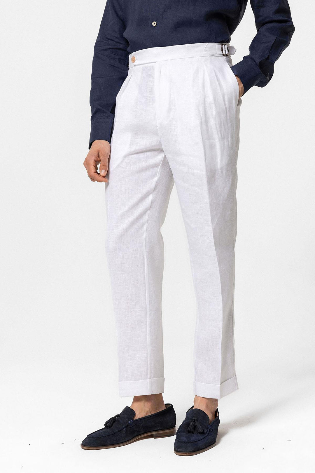 ANT High Waist 100% Linen Pleated Men's Pants - Enschede