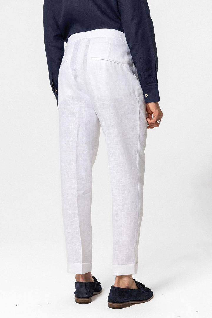 ANT High Waist 100% Linen Pleated Men's Pants - Enschede