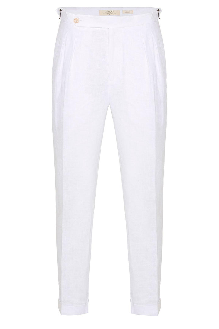 ANT High Waist 100% Linen Pleated Men's Pants - Enschede