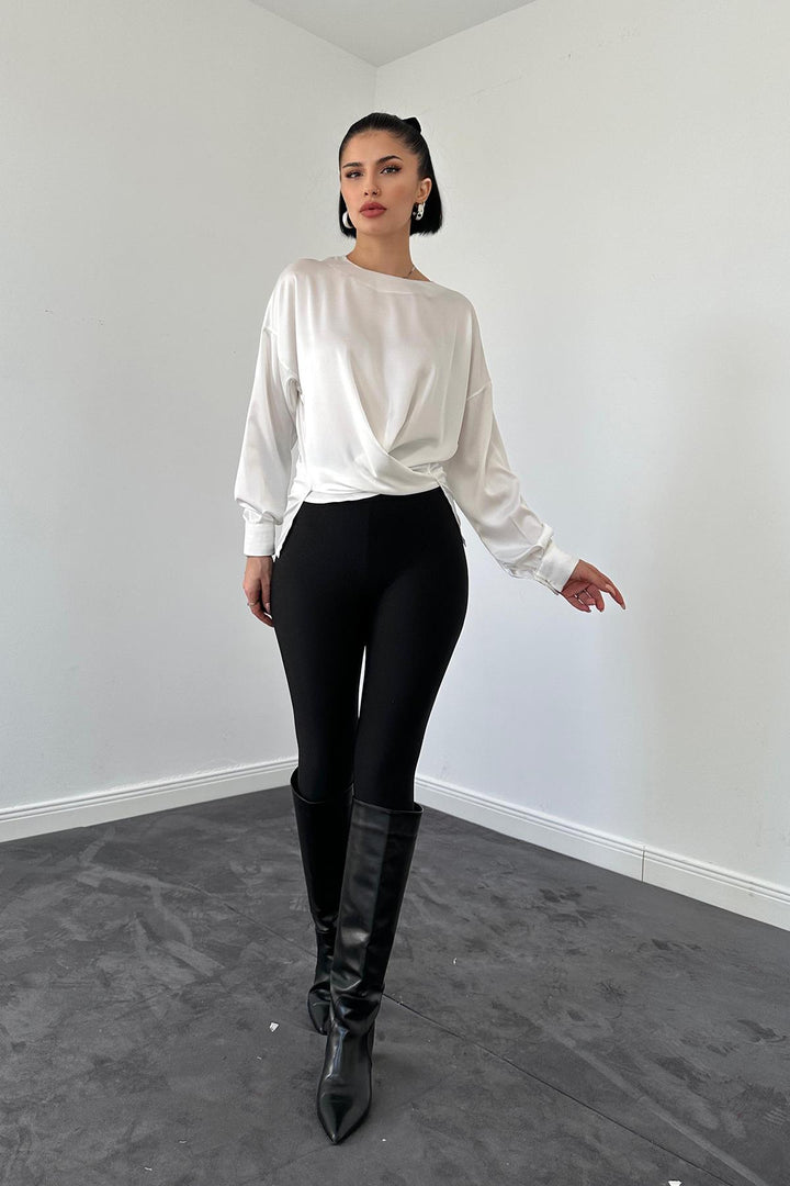 ELS Bicycle Collar Blouse - White - Dordrecht