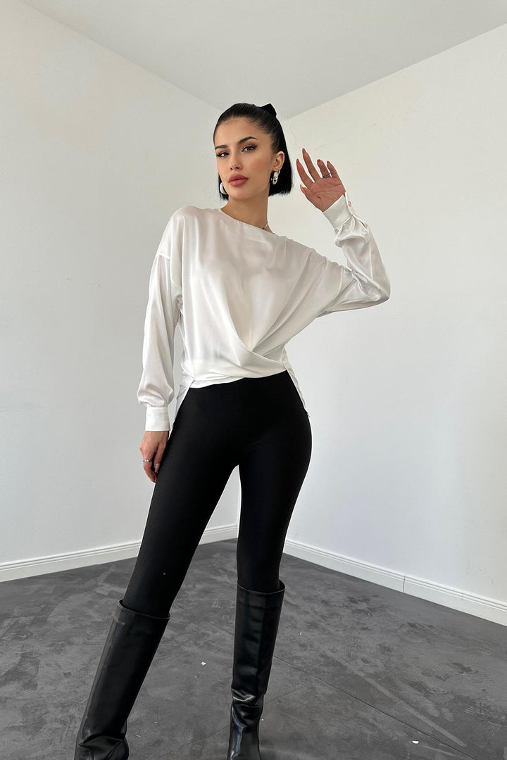 ELS Bicycle Collar Blouse - White - Dordrecht