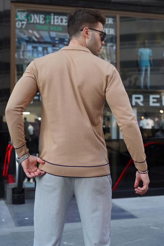 MDX Biscuit Zippered Polo Neck Knit Men's Sweater 6823 - Alameda