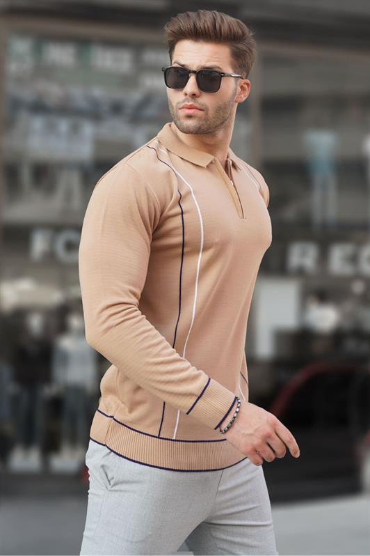 MDX Biscuit Zippered Polo Neck Knit Men's Sweater 6823 - Alameda