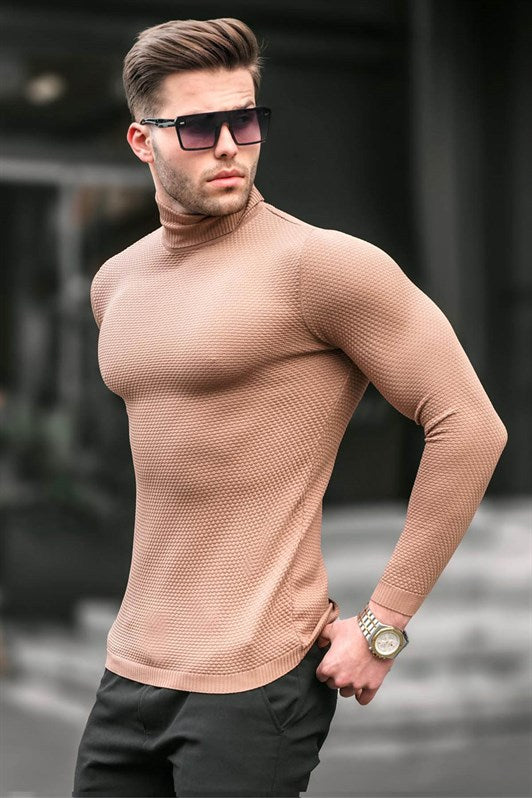 MDX Biscuit Color Fisherman Collar Men's Sweater 6306 - Montauban