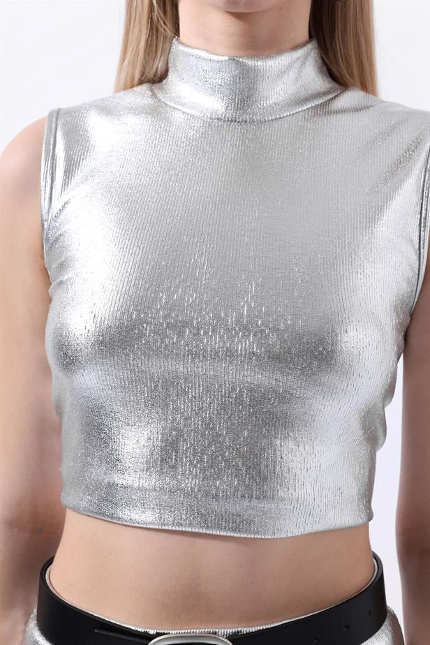 RYN Wholesale Leather-Look Blouse Silver - Villa de Álvarez