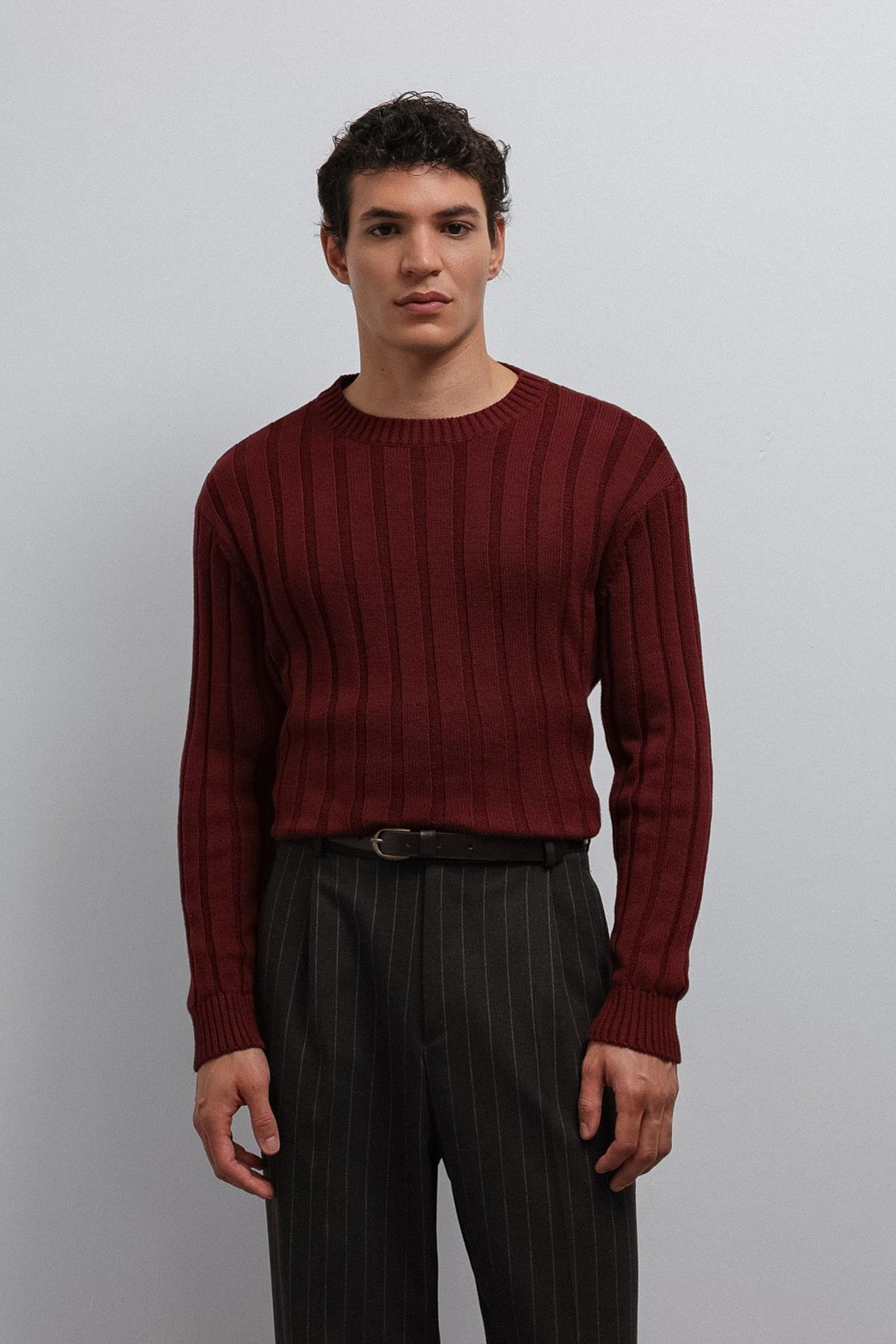 ANT Antioch Bordeaux 100% Cotton Thread Men's Sweater - Aalst