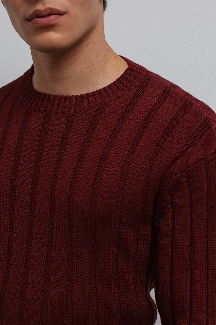 ANT Antioch Bordeaux 100% Cotton Thread Men's Sweater - Aalst
