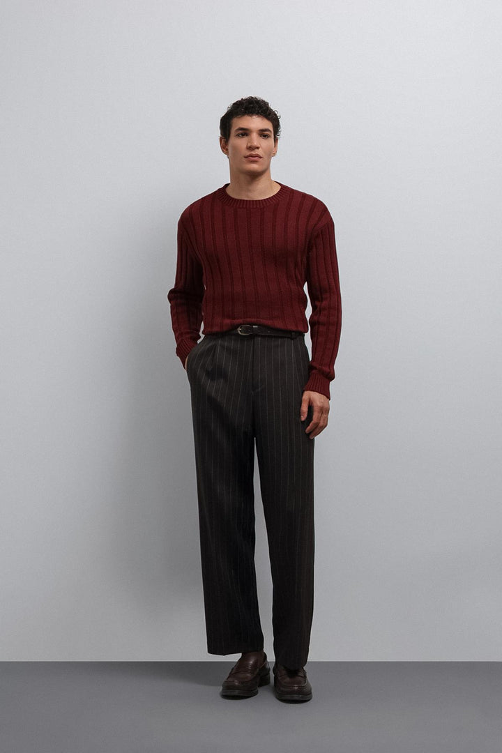 ANT Antioch Bordeaux 100% Cotton Thread Men's Sweater - Aalst