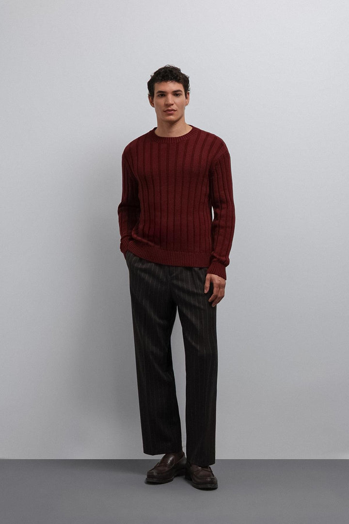 ANT Antioch Bordeaux 100% Cotton Thread Men's Sweater - Aalst