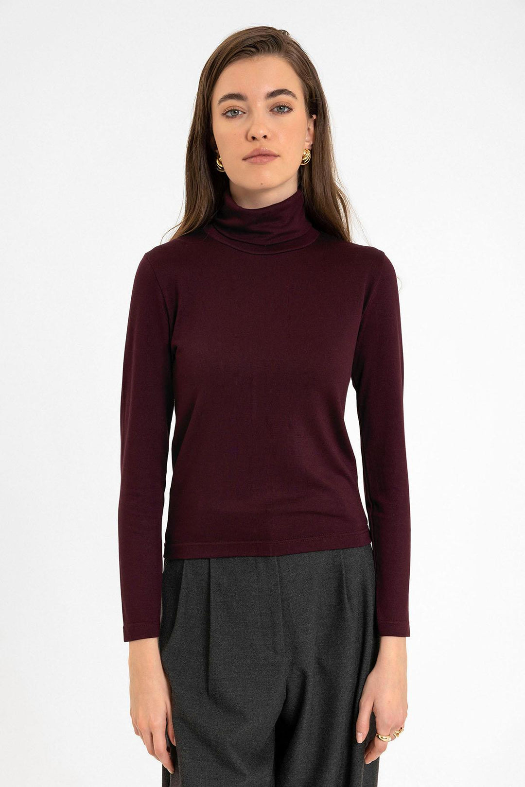 ANT Antioch Bordeaux Women's Turtleneck Sweater - Vlissingen