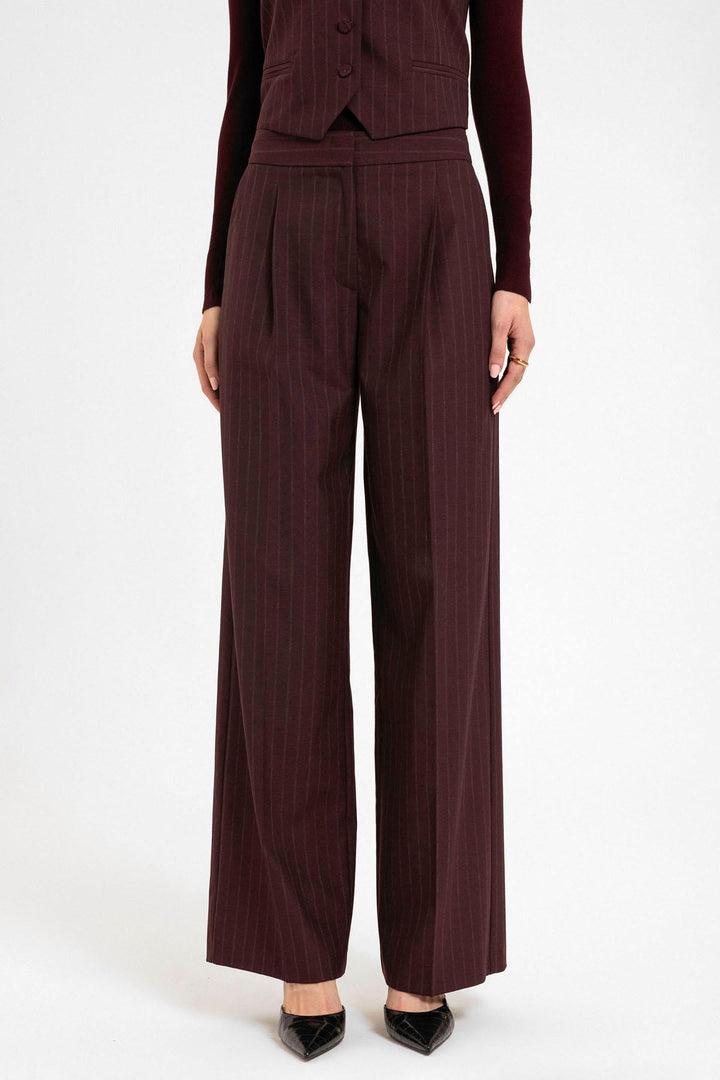 ANT Antioch Bordeaux Women's High Waist Striped Pants - St. Charles