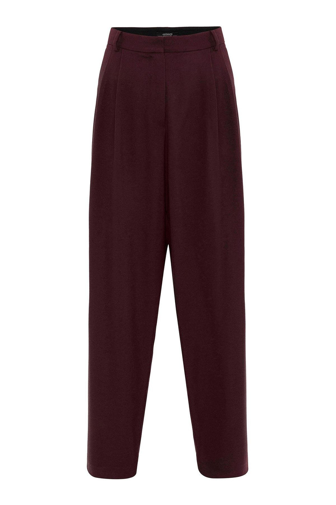ANT Antioch Bordeaux Women's High Waist Pants with Detailed Straight Fit. - Pocatello