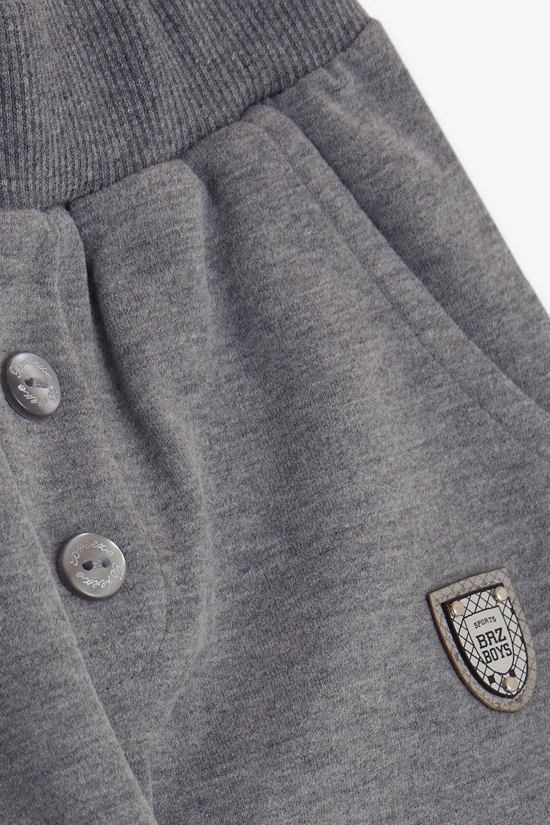 BRE Breeze Girls & Boys Baby Boy Buttoned Arm Pocketed Romper 9 Months-3 Years, Dark Grey Melange - Skokie