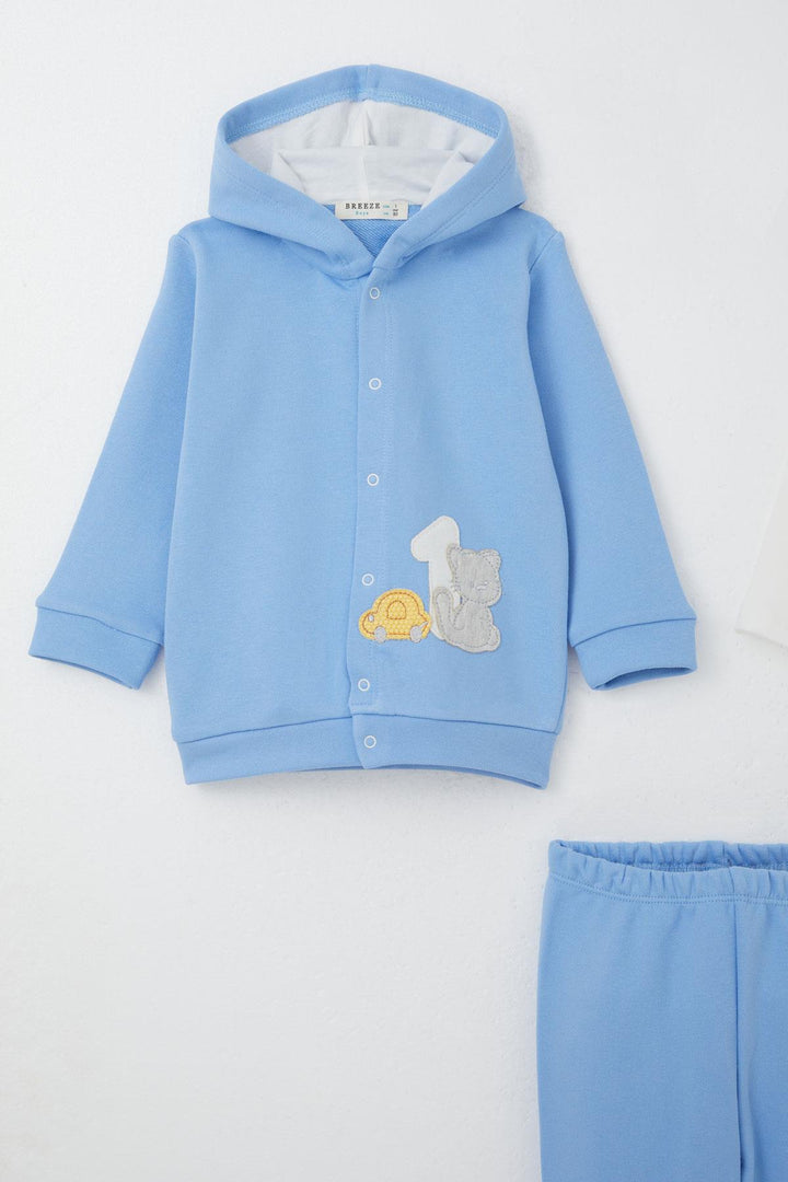 BRE Breeze Baby Boy Bodysuit 3-Piece Set Patis Car Adventure 4 Months Year, Blue - Alchevsk