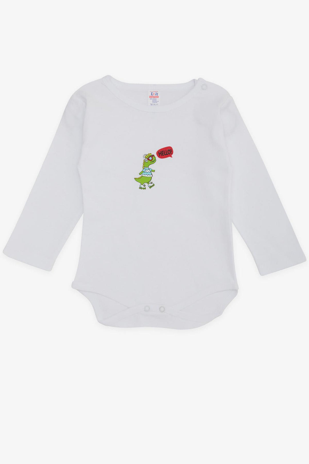 BRE Breeze Baby Boy Snap Bodysuit Skater Dinosaur 9 Months-3 Years, White - Cary