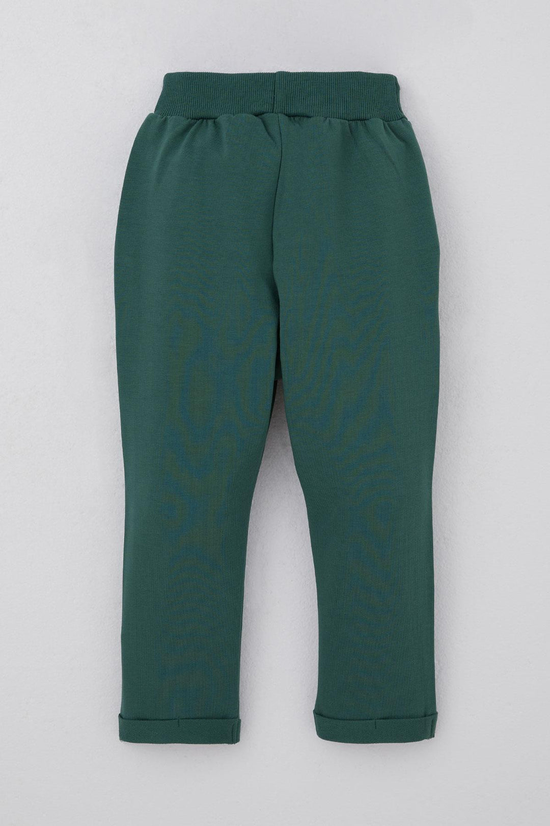 BRE Breeze Baby Boy Sweatpants with Teddy Bear Embroidery Button Accessory 9 Months-3 Years, Emerald Green - Saginaw