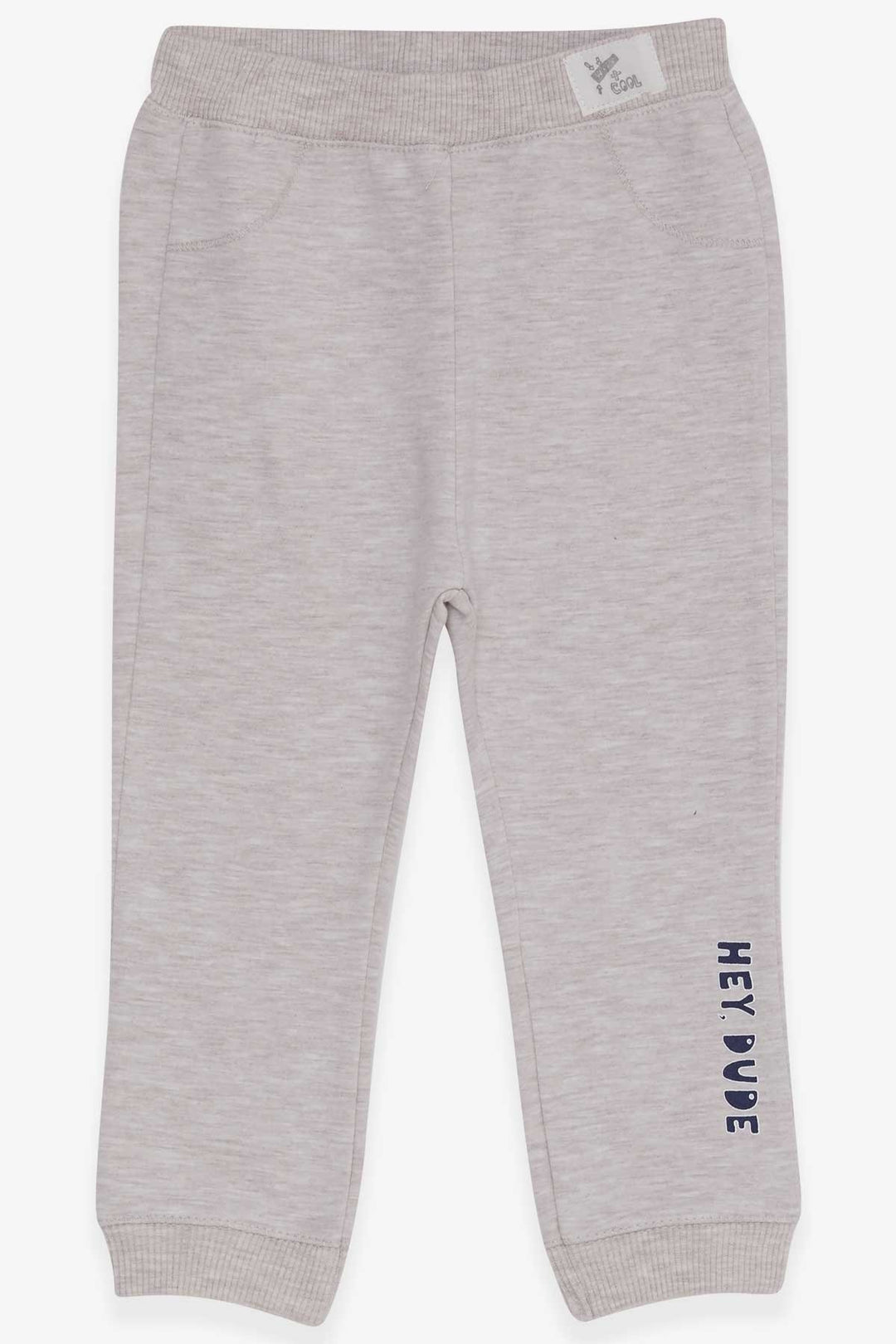 BRE Breeze Baby Boy Sweatpants Printed with Writing 9 Months-3 Years, Beige Melange - Ocosingo
