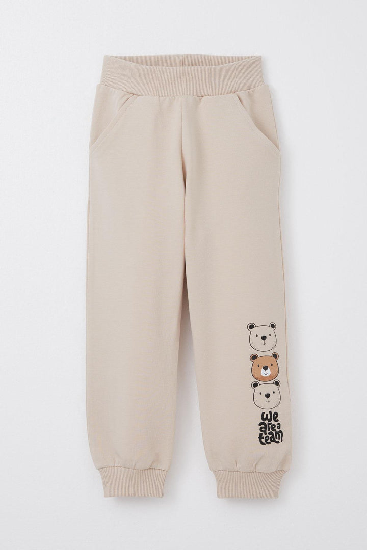 BRE Breeze Baby Boy Tracksuit Cute Bear Patterned Kangaroo Pocketed 9 Months-3 Years, Beige - Ciudad de Ceuta