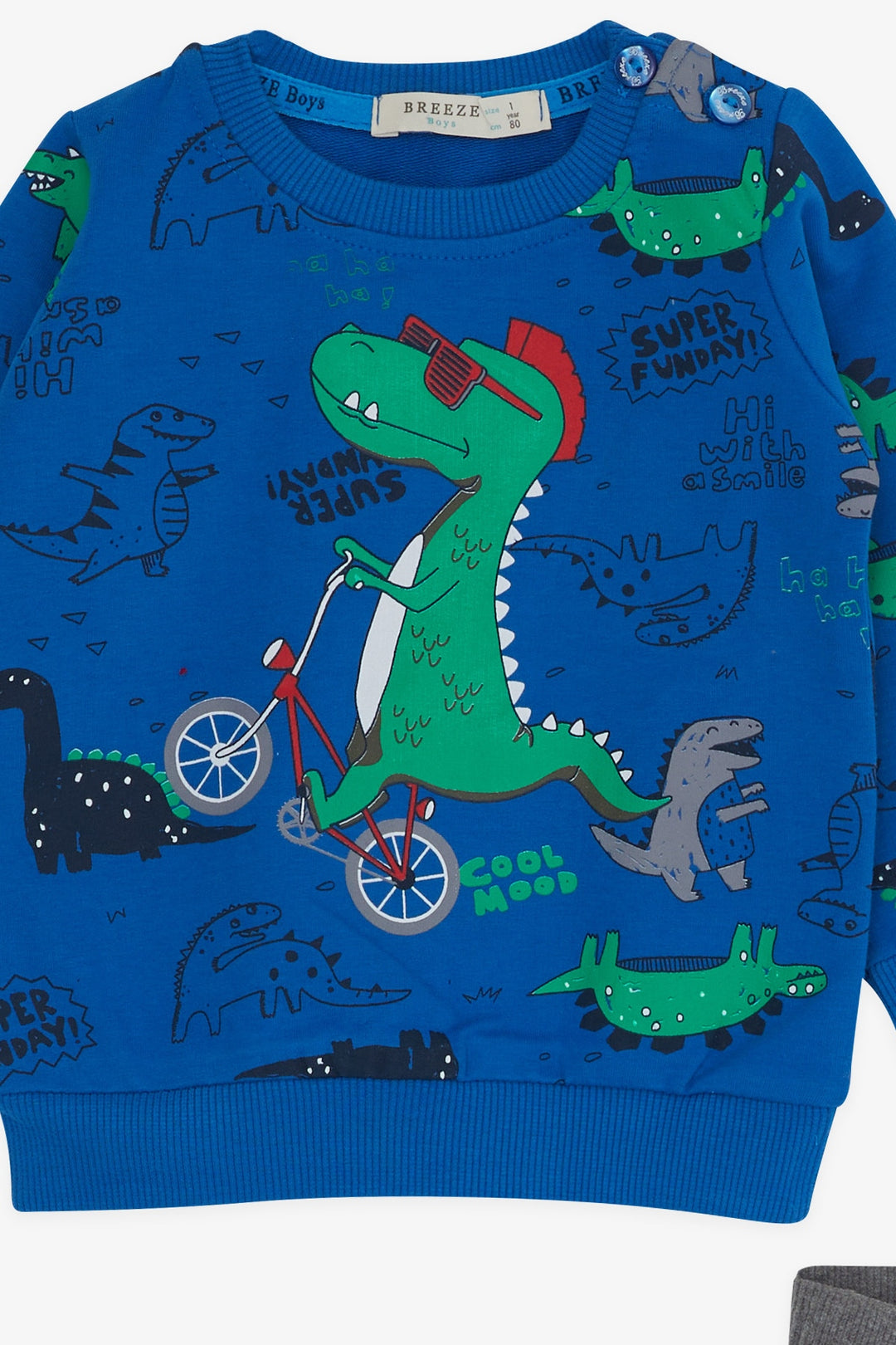 BRE Breeze Baby Boy Tracksuit with Dinosaur Print 9 Months-3 Years, Blue - Jerez de la Frontera