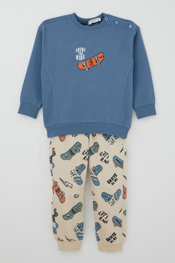 BRE Breeze Baby Boy Tracksuit Skate Time 9 Months-3 Years, Indigo - Oceanside