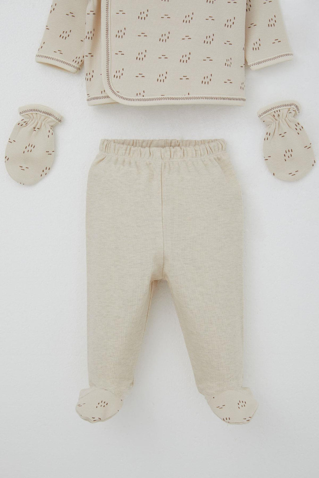 BRE Breeze Baby Boy Hospital Outfit 5-Piece Patterned 0-3 Months, Beige - Laval