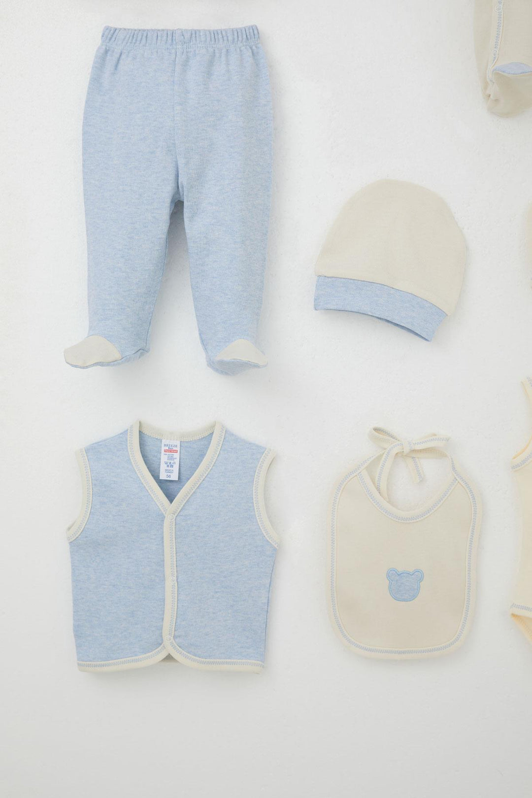 BRE Breeze Baby Boy Hospital Outfit 8 Piece & Heart Embroidered 0-3 Months, Cream - Angoulême