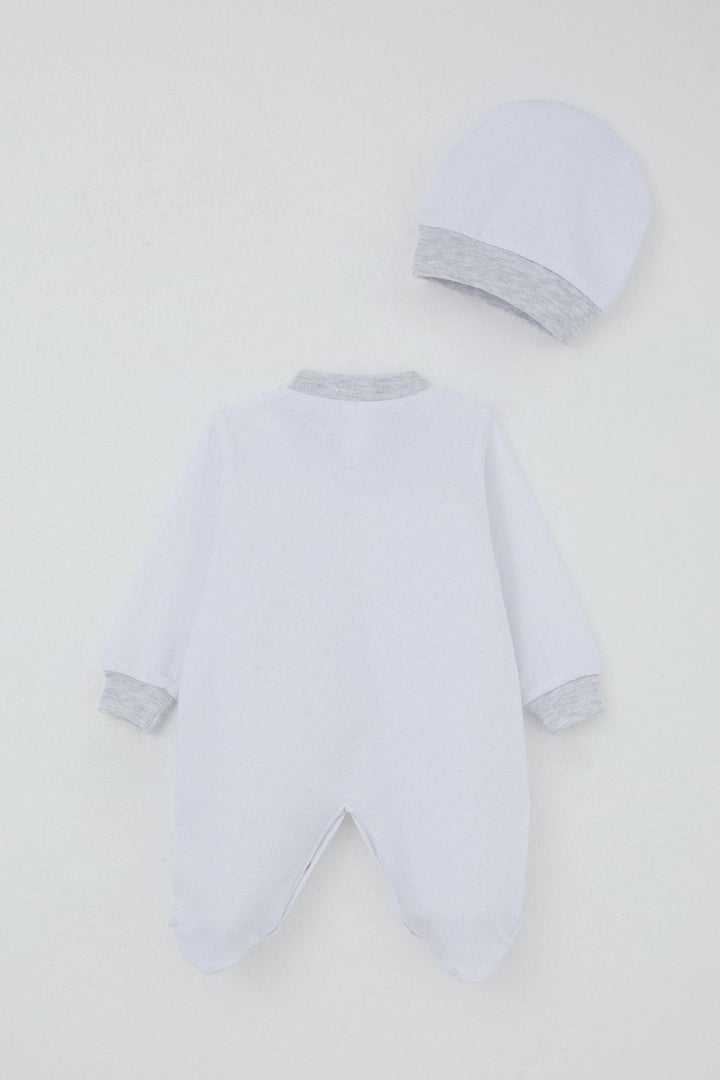 BRE Breeze Baby Boy Romper with Socks Polka Dot Pattern 0-6 Months, White - Purísima de Bustos