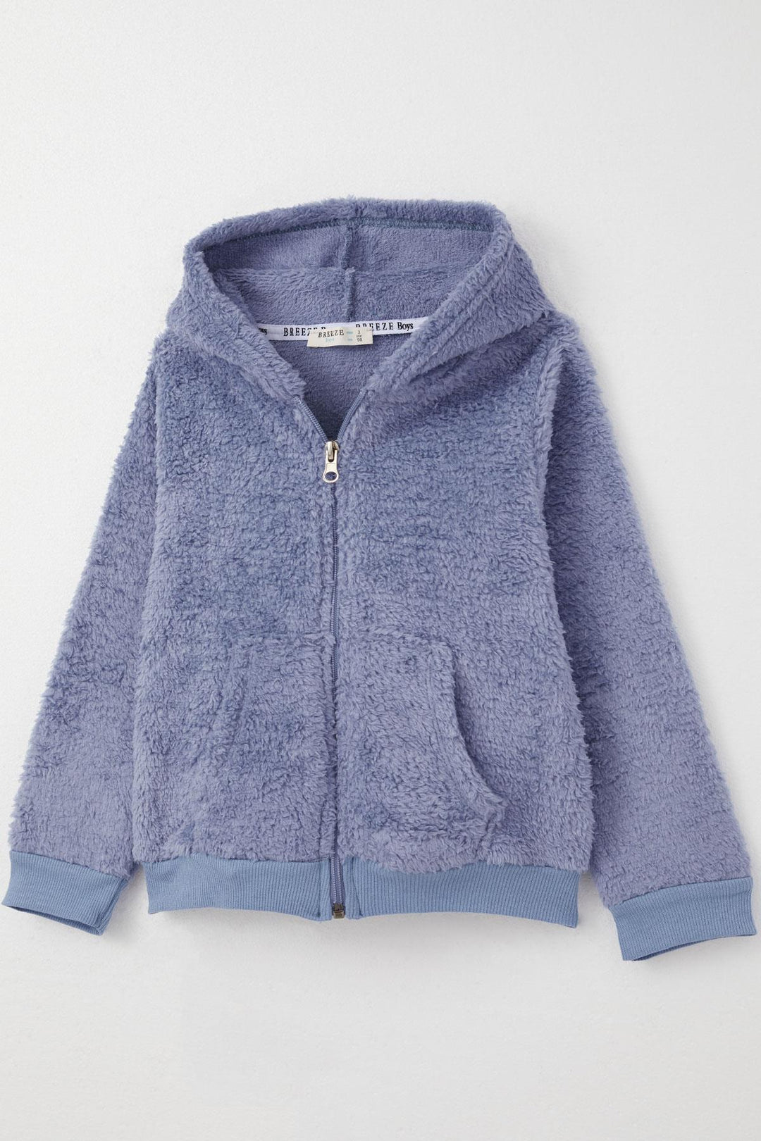 BRE Breeze Baby Boy Plush Hooded Zippered Cardigan 9 Months-3 Years, Lilac - North Miami