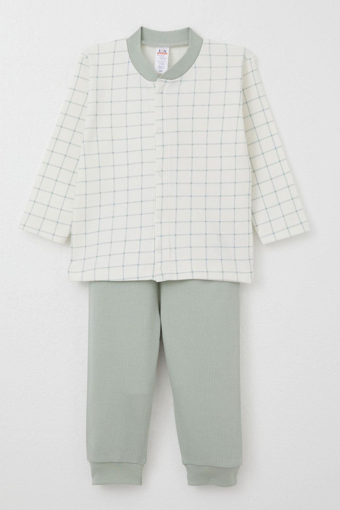 BRE Breeze Baby Boy Pajama Set Square Patterned 4 Months Year, Ecru - Créteil