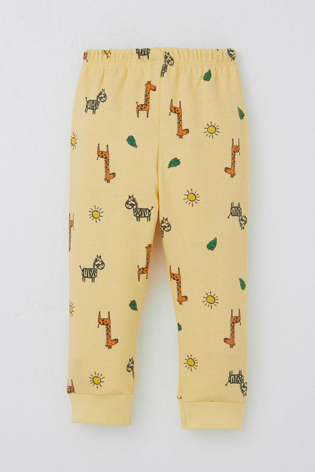 BRE Breeze Baby Boy Pajama Set Tiny Safari Themed Animal Patterned 4 Months Year, Yellow - Rexburg