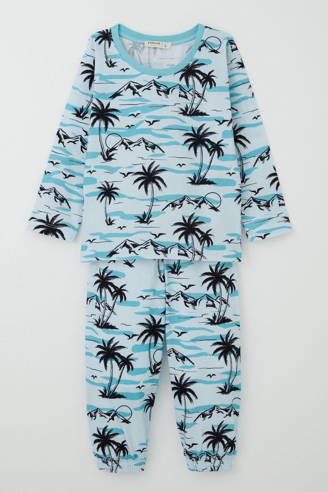 BRE Breeze Baby Boy Pajama Set Palm Tree Patterned 9 Months-3 Years, Light Blue - Tultitlán de Mariano Escobedo