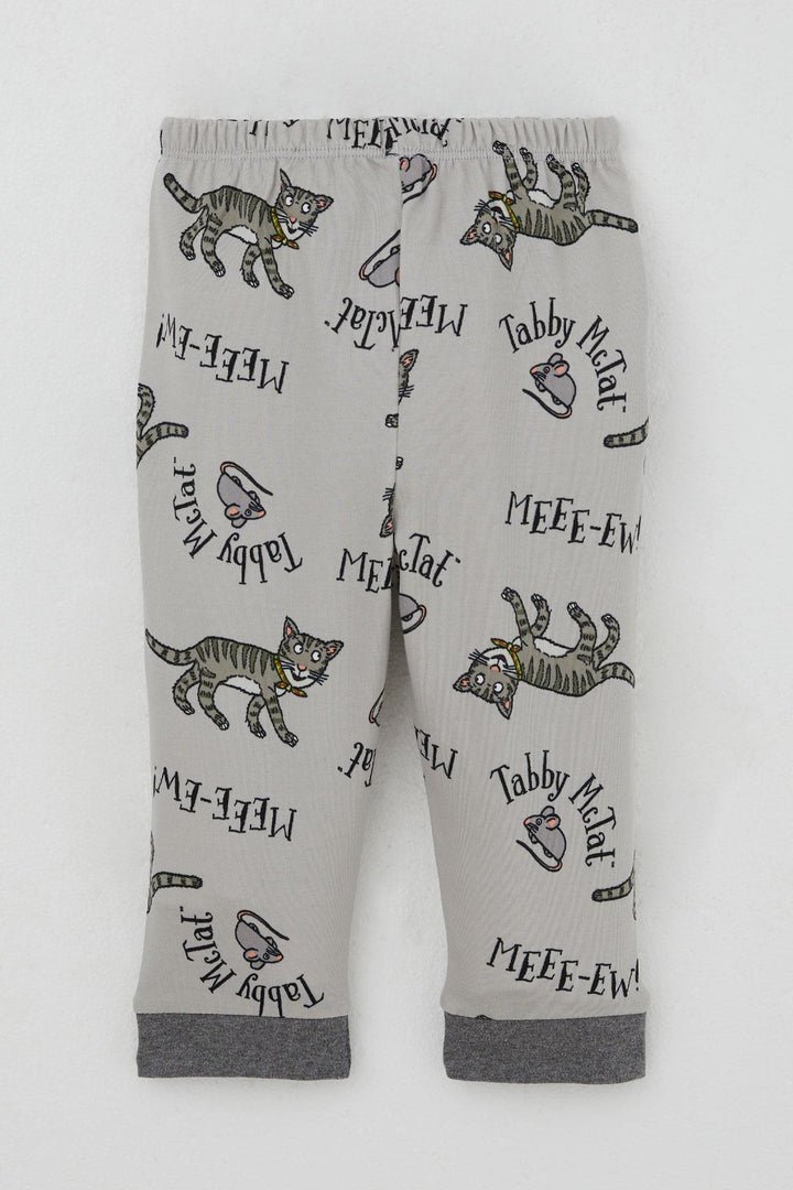 BRE Breeze Baby Boy Pajama Set Cute Cat and Mouse Patterned 0 Years, Gray - El Paso de Robles