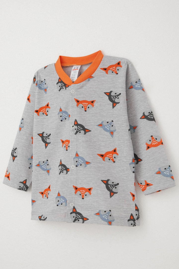 BRE Breeze Baby Boy Pajama Set Cute Colorful Foxes 4 Months Year, Gray - Lysychansk