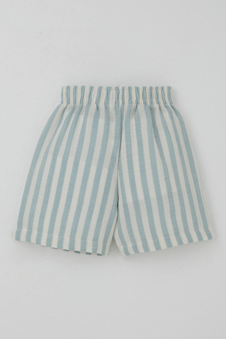 BRE Breeze Baby Boy Shorts Set with Motivation Theme Lace-up Accessory 9 Months-3 Years, Ecru - Auxerre