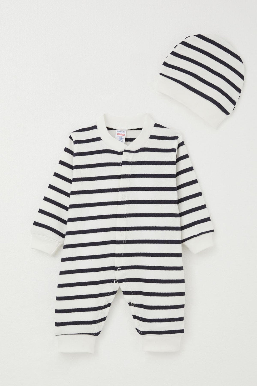 BRE Breeze Baby Boy Romper Striped 0-6 Months, White - Lakeville