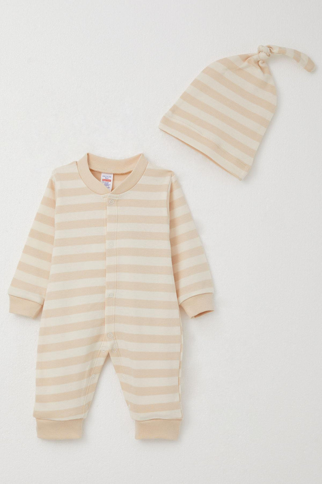 BRE Breeze Baby Boy Romper Striped 0-6 Months, Cream - Kitchener