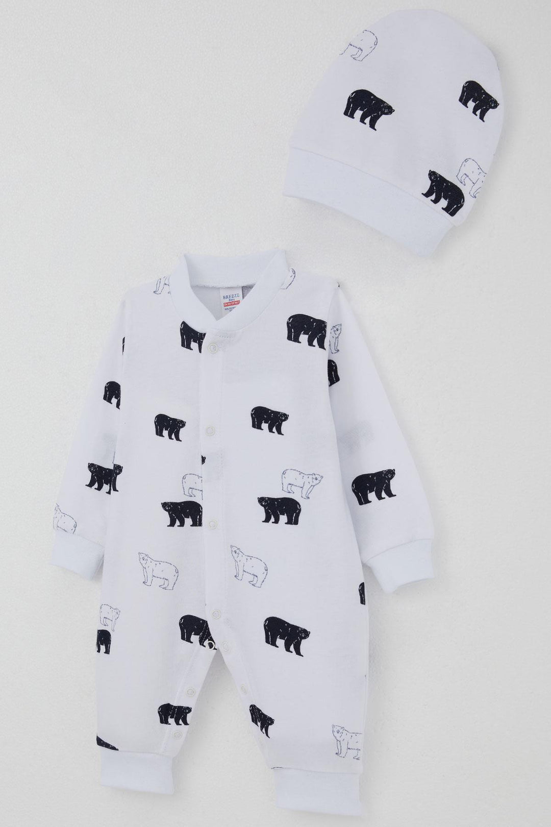 BRE Breeze Baby Boy Romper Cute Polar Bear Patterned 0-6 Months, White - L’Aquila