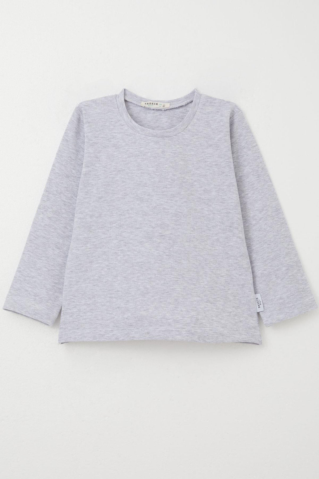 BRE Breeze Baby Boy Long Sleeve T-Shirt Basic 9 Months-3 Years, Light Grey Melange - Milton Keynes