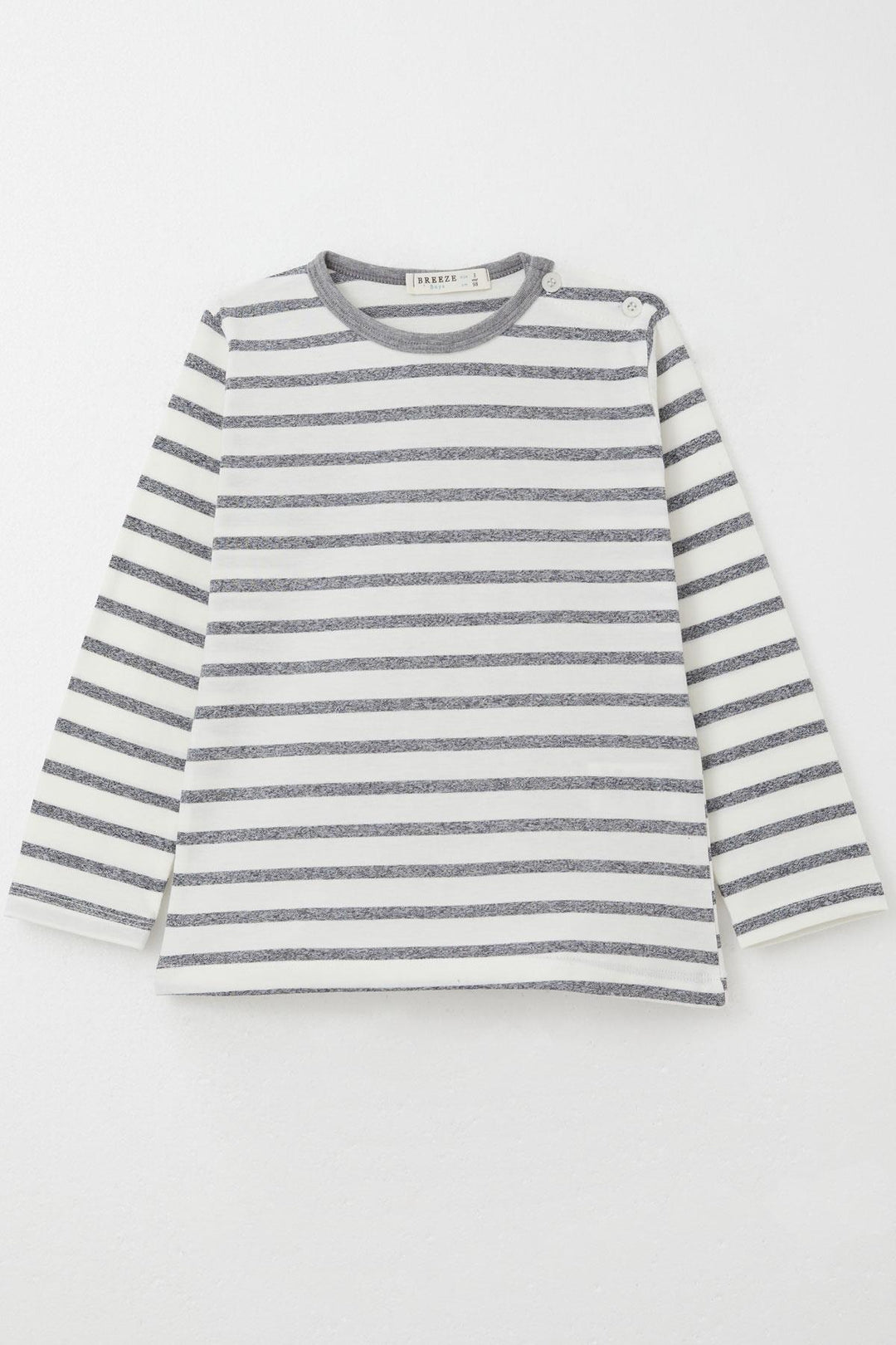 BRE Breeze Baby Boy Long Sleeve T-Shirt Patched 9 Months-3 Years, Ecru - Evans