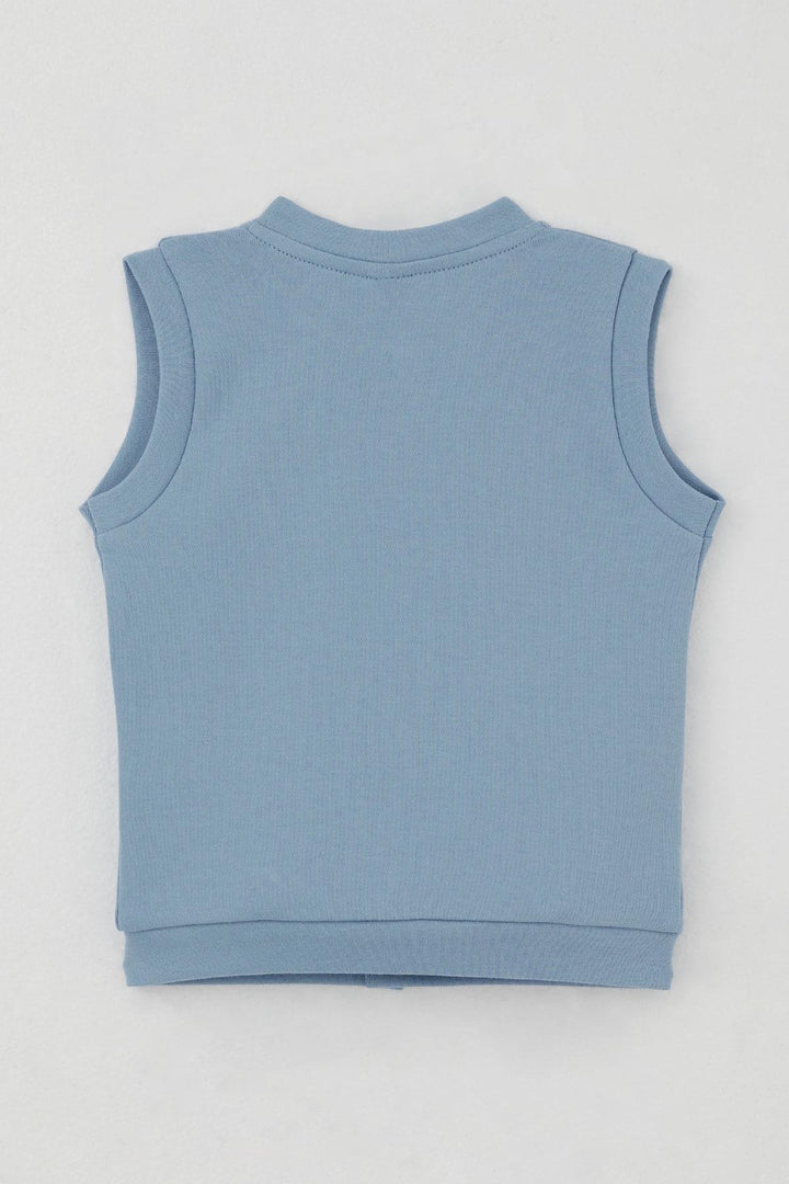 BRE Breeze Baby Boy Vest with Snap Cute Balloon Bear Embroidered 4 Months Year, Blue - Sérres