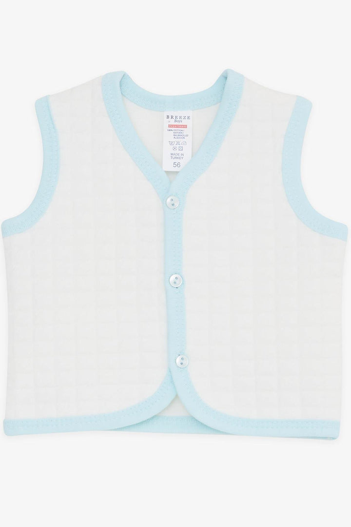 BRE Breeze Baby Boy Vest Buttoned 0-3 Months-9 Months, White - Sarnia