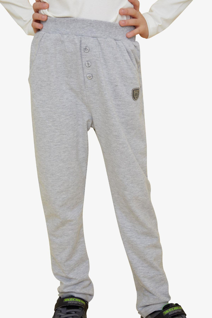 BRE Breeze Girls & Boys Boys' Buttoned Pocket Accessory Pocket 4-8 Years, Light Grey Melange - Tlalixcoyan