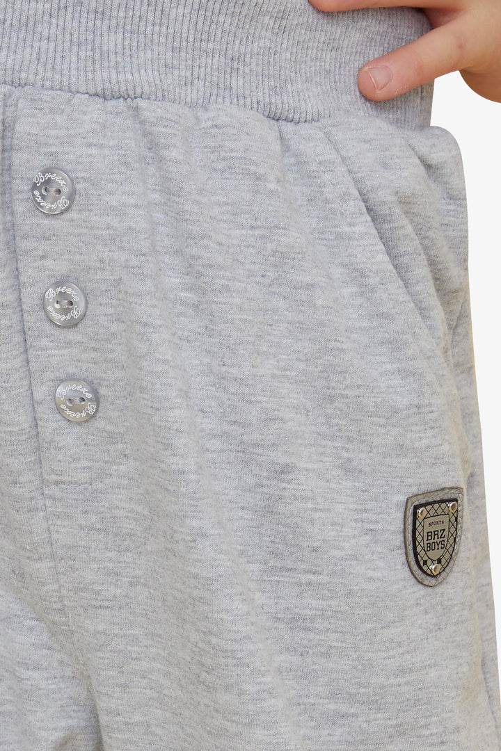 BRE Breeze Girls & Boys Boys' Buttoned Pocket Accessory Pocket 4-8 Years, Light Grey Melange - Tlalixcoyan