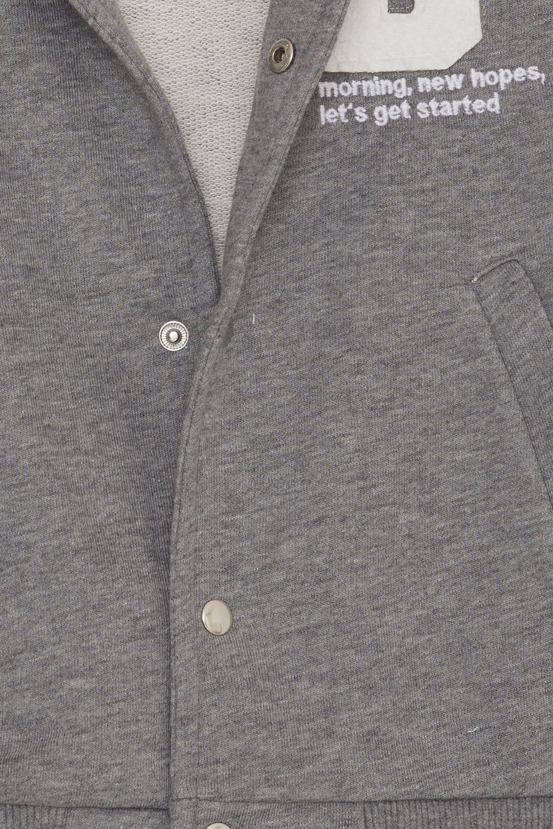 BRE Breeze Girls & Boys Boys' College Jacket with Letter Embroidery Snap Fastener 84 Years, Dark Grey Melange - Cleveland Heights