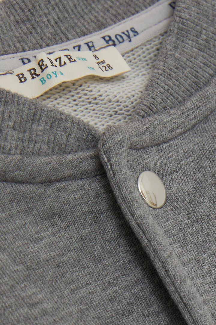 BRE Breeze Girls & Boys Boys' College Jacket with Letter Embroidery Snap Fastener 84 Years, Dark Grey Melange - Cleveland Heights