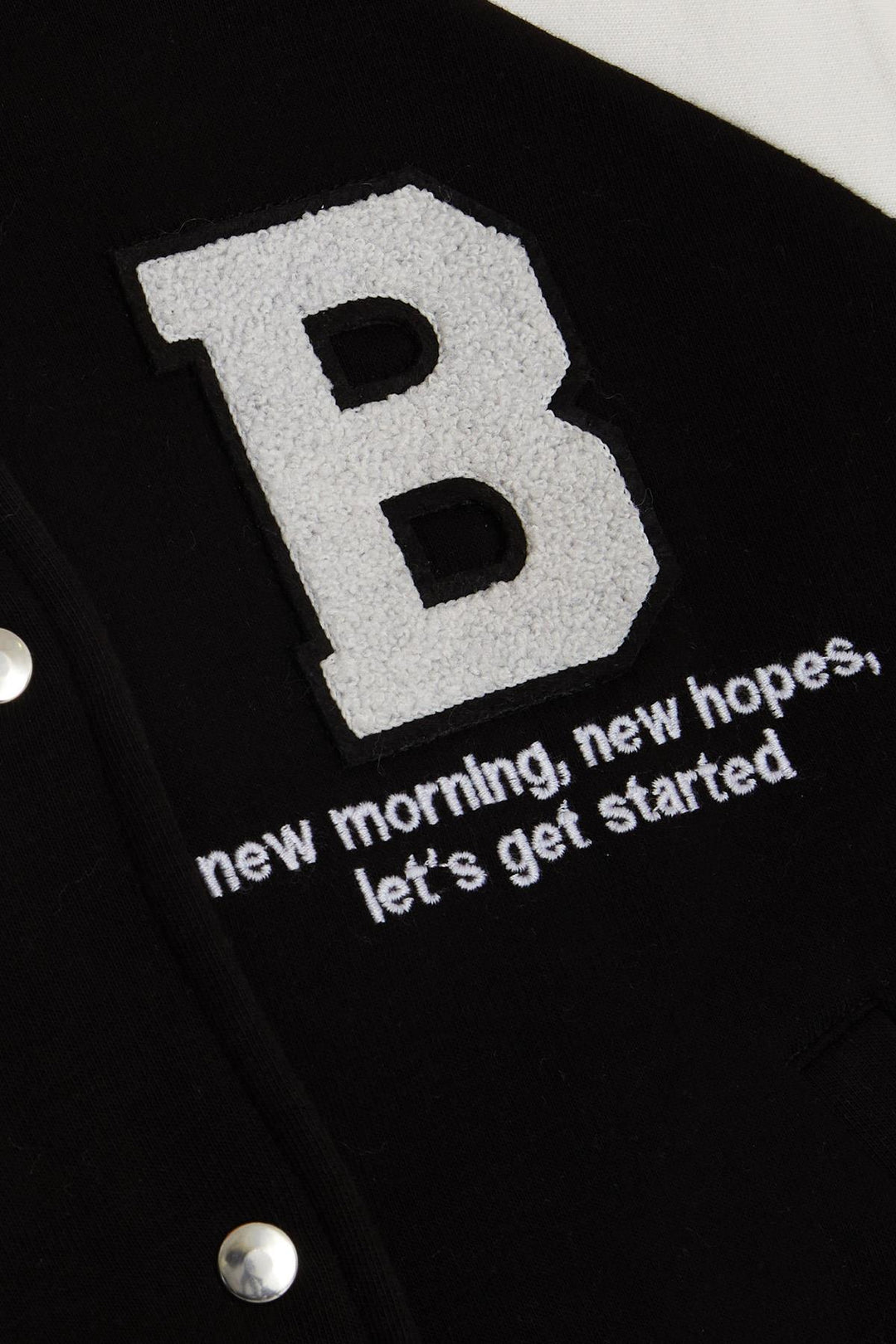 BRE Breeze Girls & Boys Boys College Jacket with Letter Embroidery Snap Fastener 84 Years, Black - Pomezia